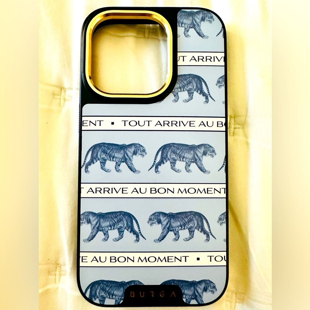 BURGA iPhone 14 Pro Elite Dark MagSafe Bon Moment Blue & Cream Phone Case